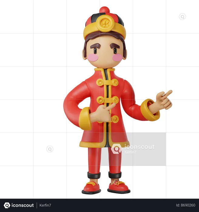 Homme chinois  3D Illustration