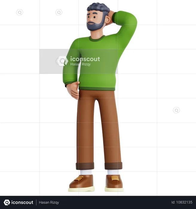 Homme confus  3D Icon