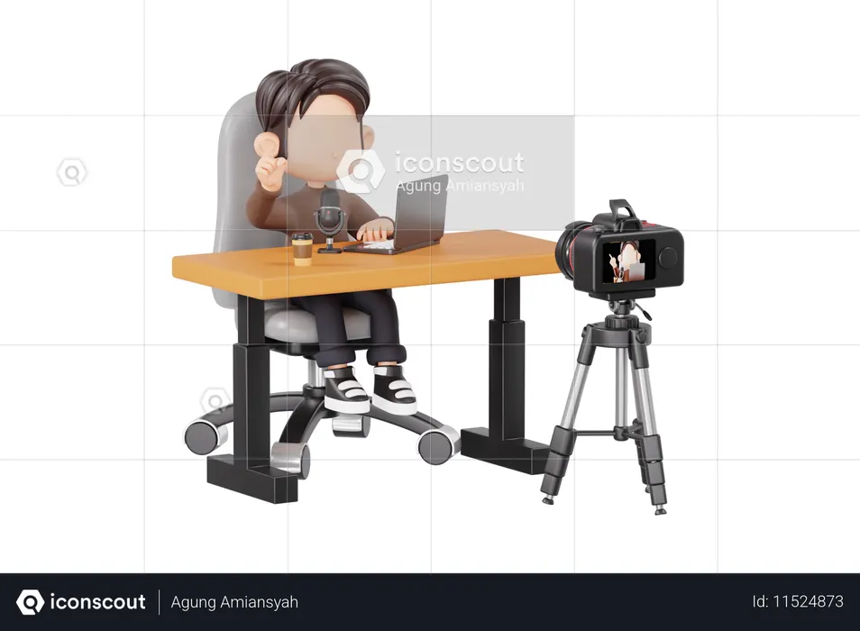 Créateur de contenu masculin  3D Icon