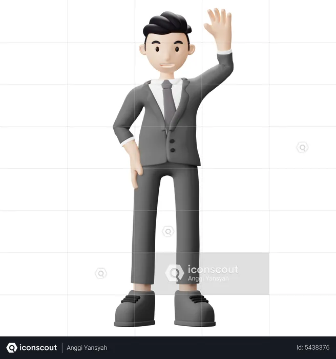 Homme d'affaires disant bonjour  3D Illustration