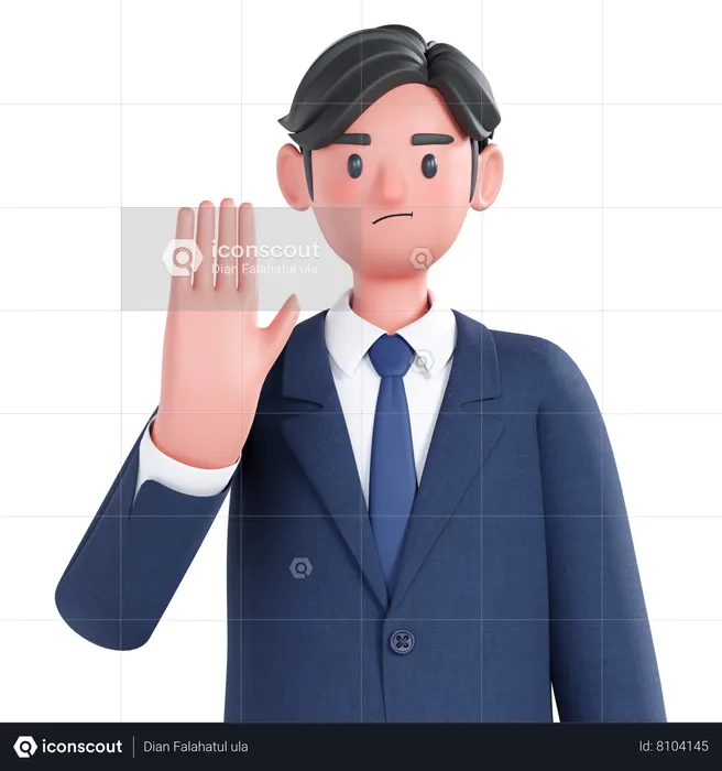 Homme d'affaires dit bonjour  3D Icon