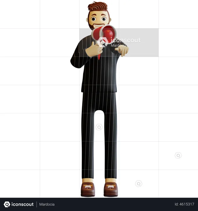 Homme d'affaires faisant du marketing  3D Illustration