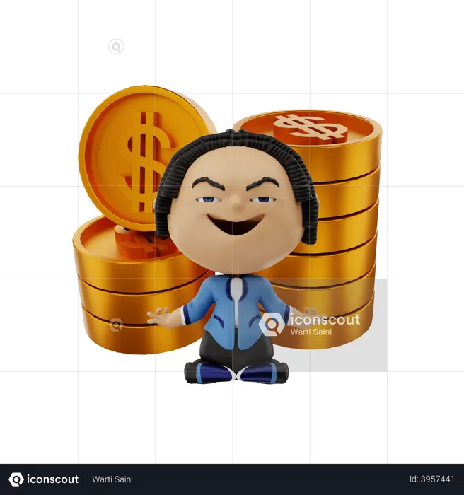 Homme d'affaires faisant du yoga  3D Icon