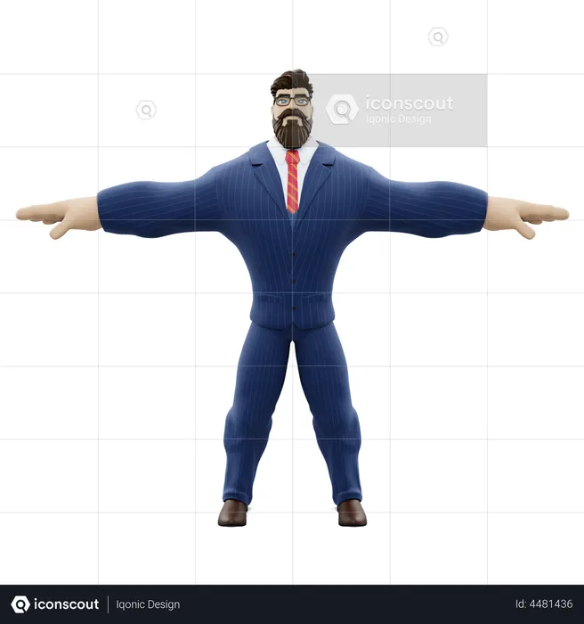 Homme d'affaires fort  3D Illustration