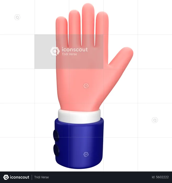 Homme d'affaires ouvert signe de geste de cinq doigts  3D Icon