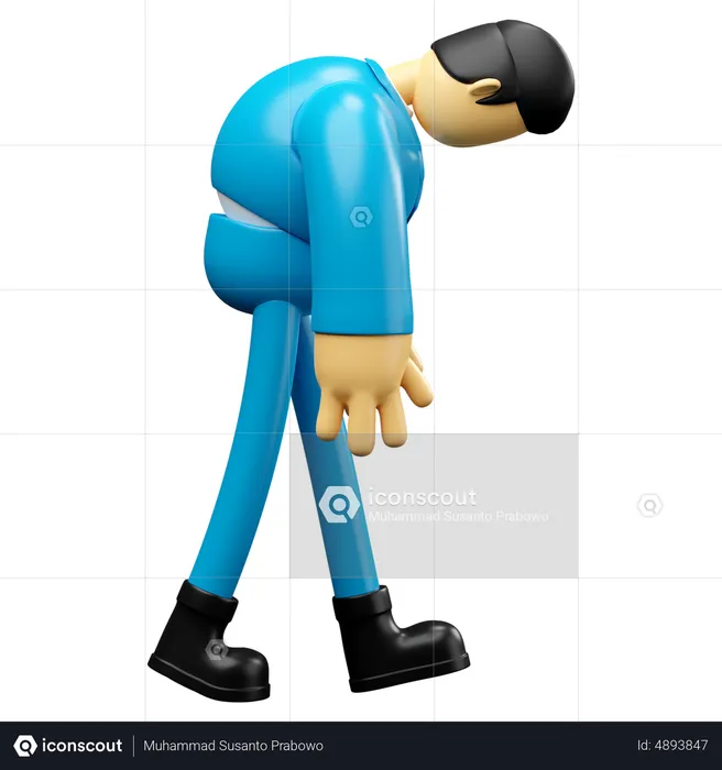 Homme d'affaires ressentant de la fatigue  3D Illustration