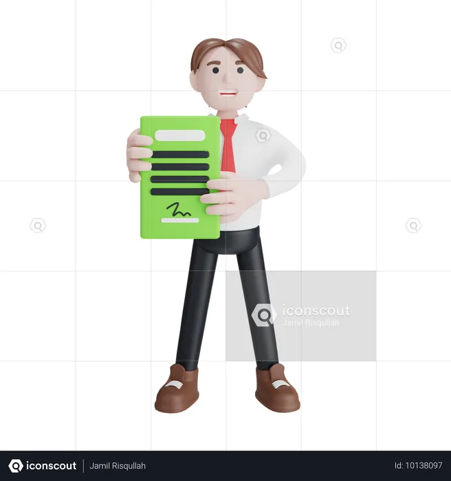 Homme d'affaires contrat show business  3D Illustration