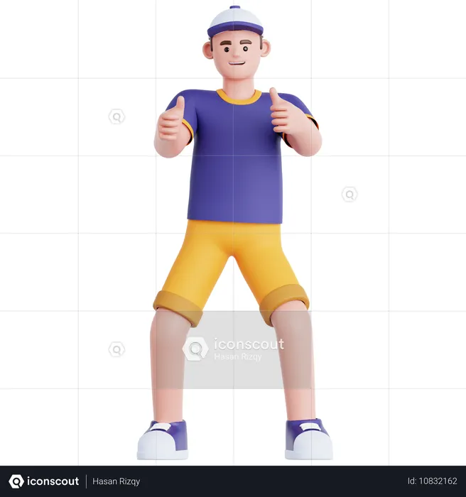 Homme donnant deux pouces vers le haut  3D Icon