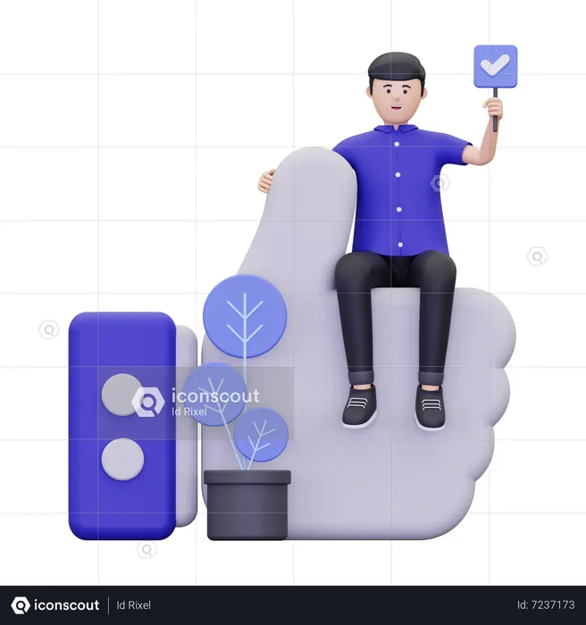 Homme donnant un signe d'approbation  3D Icon