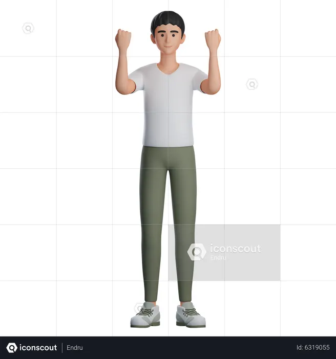 Homme faisant un geste de combat  3D Icon