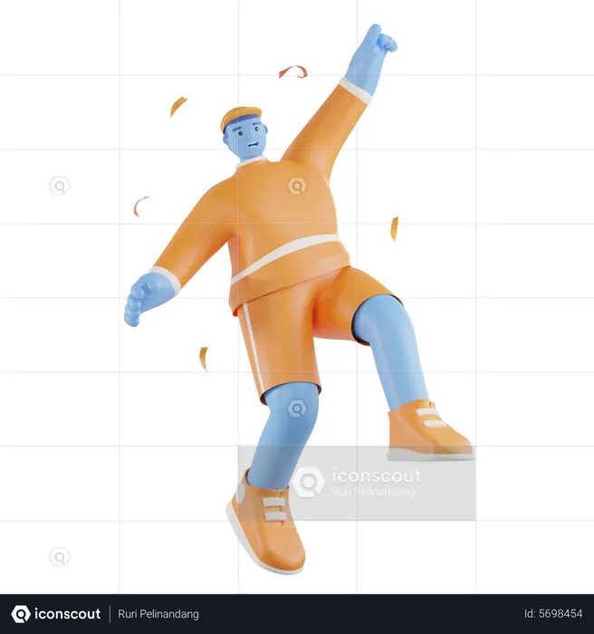 Homme qui danse  3D Illustration