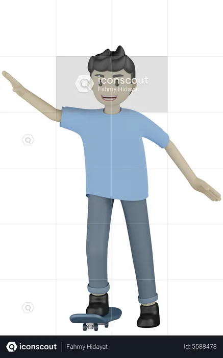 Homme faisant du patinage  3D Illustration