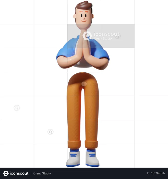 Homme faisant un geste de bienvenue  3D Illustration