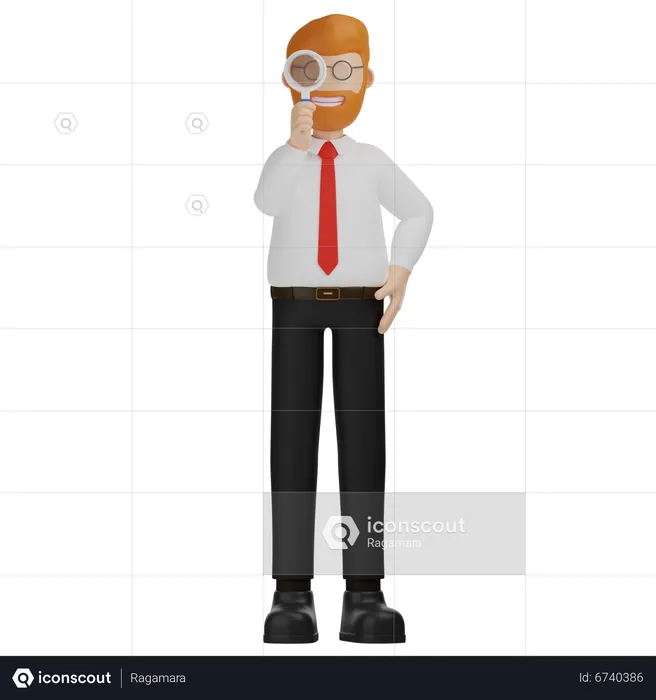 Homme, loupe, recherche  3D Illustration