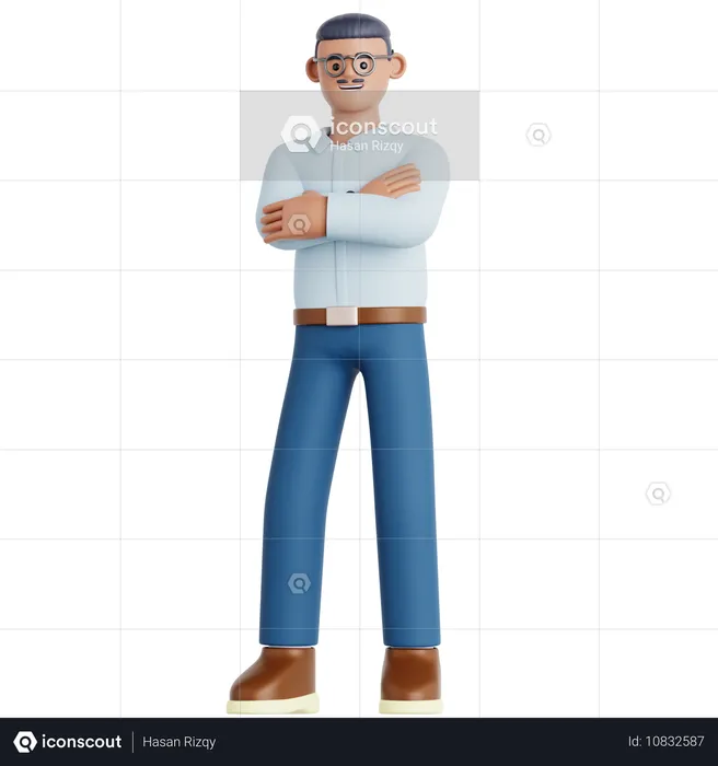 Homme main pliée  3D Illustration