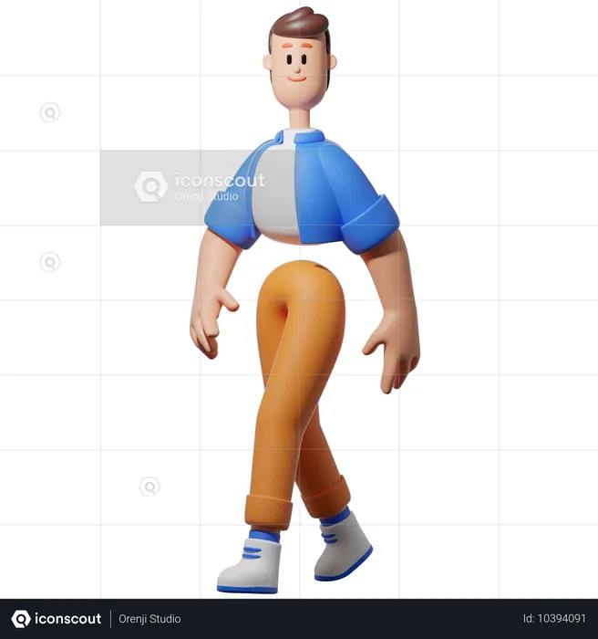 Homme qui marche  3D Illustration