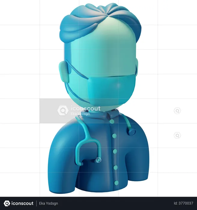 Médecin de sexe masculin  3D Illustration