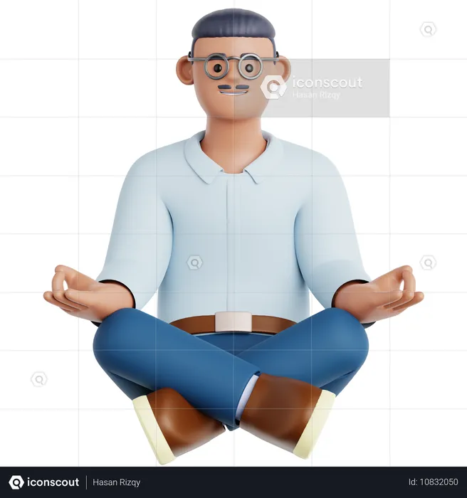 Homme méditation  3D Illustration