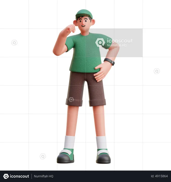 Homme montrant un geste gagnant  3D Icon