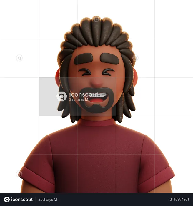 Homme afro noir  3D Icon