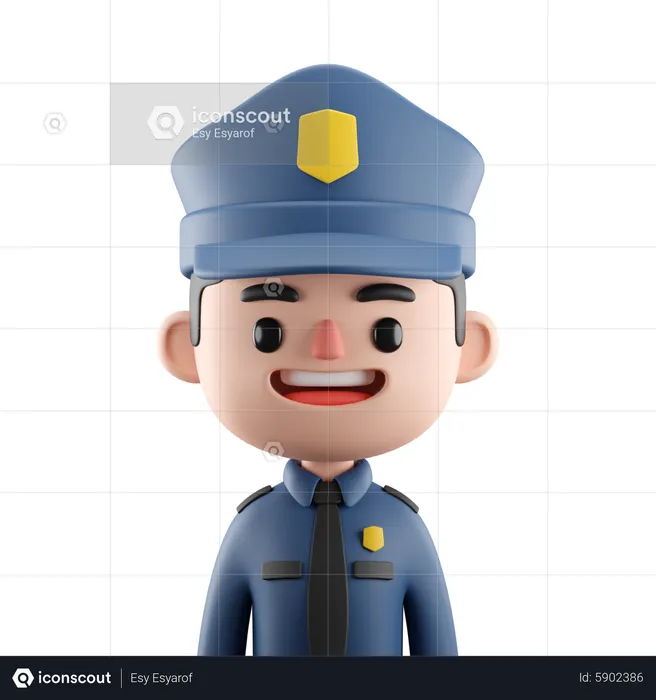 Policier masculin  3D Icon