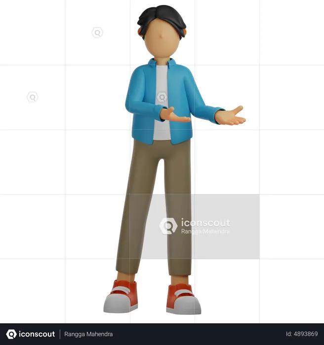 Homme présentant quelque chose  3D Icon