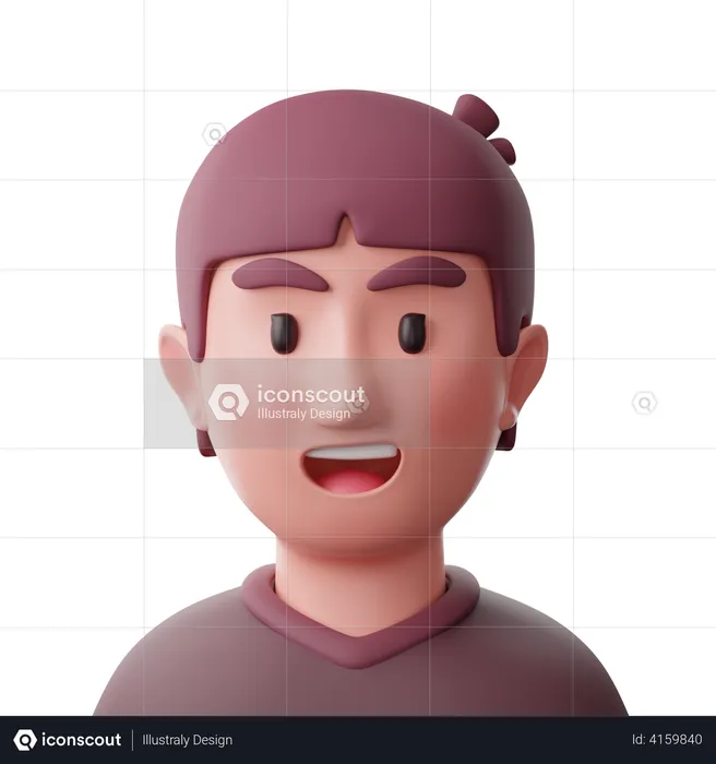 Homme souriant  3D Icon