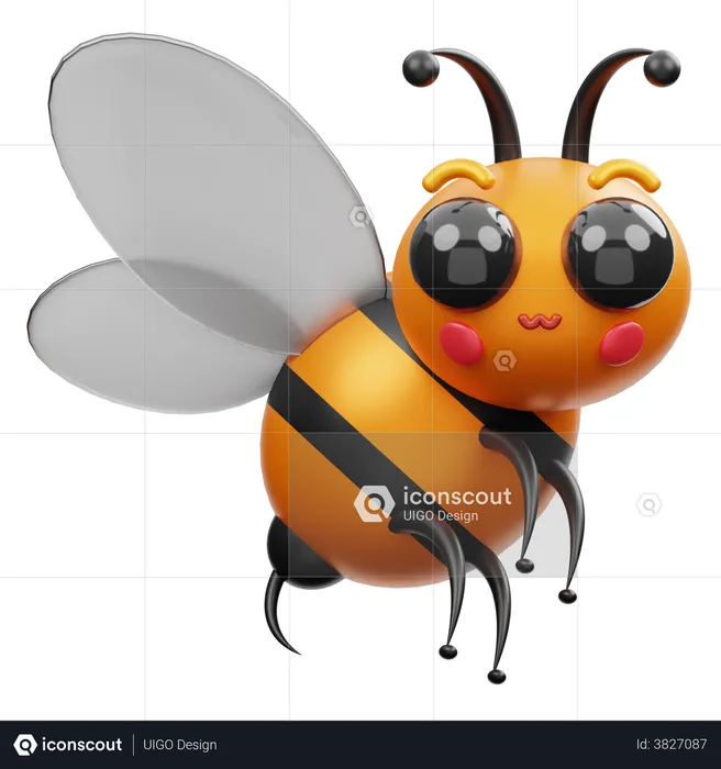 Honey Bee Emoji 3D Emoji