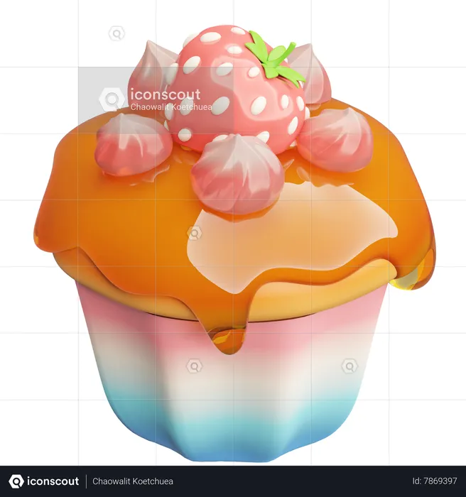 Honey Cupcake  3D Icon