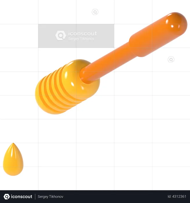 Honey-dipper  3D Illustration