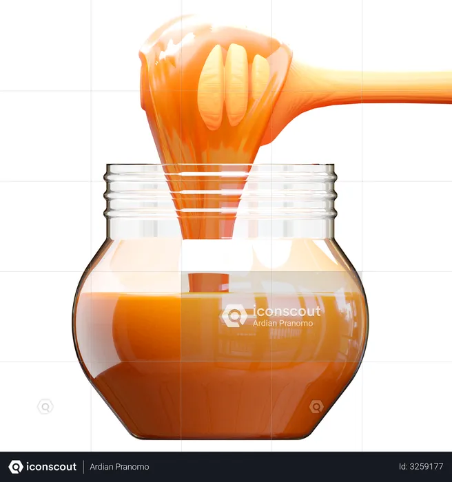 Honey Jar  3D Illustration