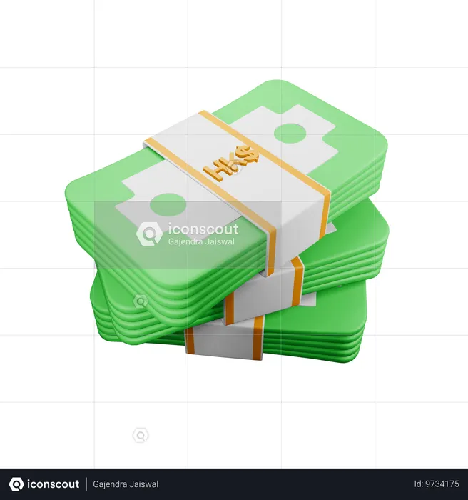 Hong Kong dollar  3D Icon