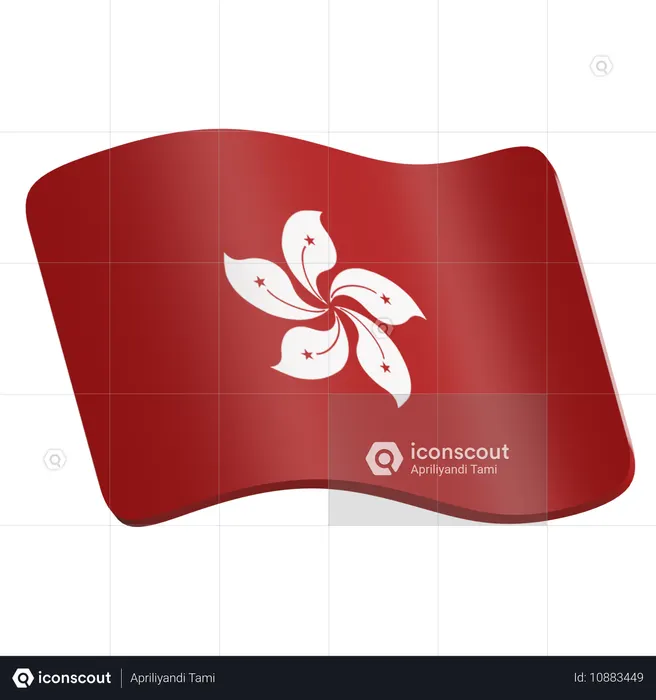Hong Kong Flag  3D Icon