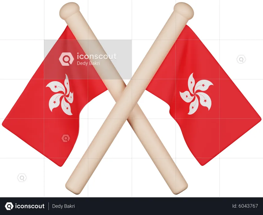 Hong Kong Flag Flag 3D Icon