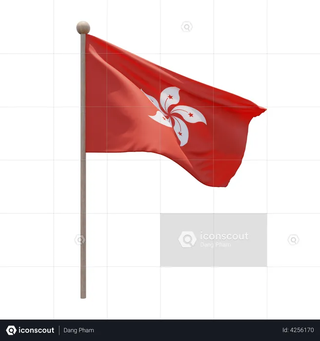 Hong Kong Flagpole Flag 3D Flag