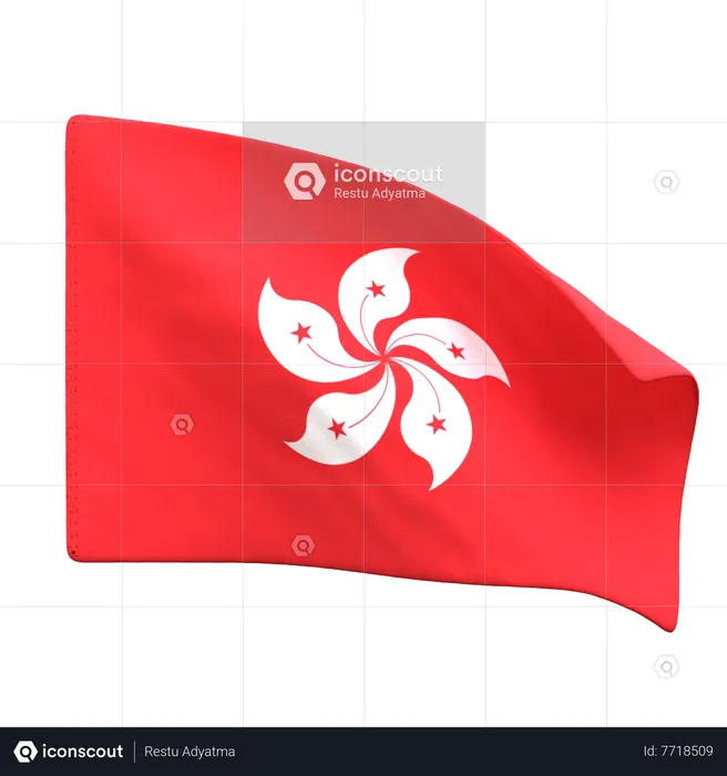 Hongkong Flag Flag 3D Icon