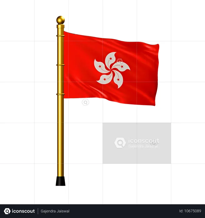 Hongkong Flagge Flag 3D Icon