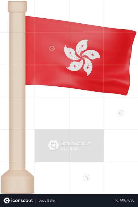 Hongkong Flagge Flag 3D Icon