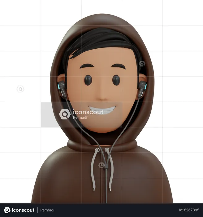 Hoodie Boy  3D Icon