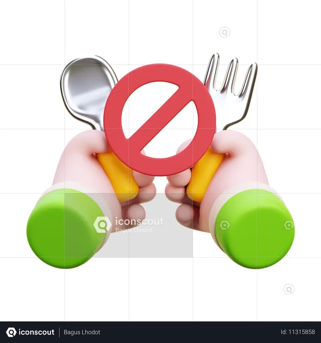 Hör auf zu essen  3D Icon