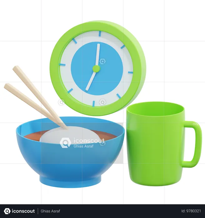 Hora del desayuno  3D Icon