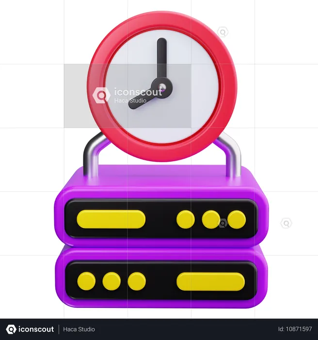 Tiempo de Servidor  3D Icon