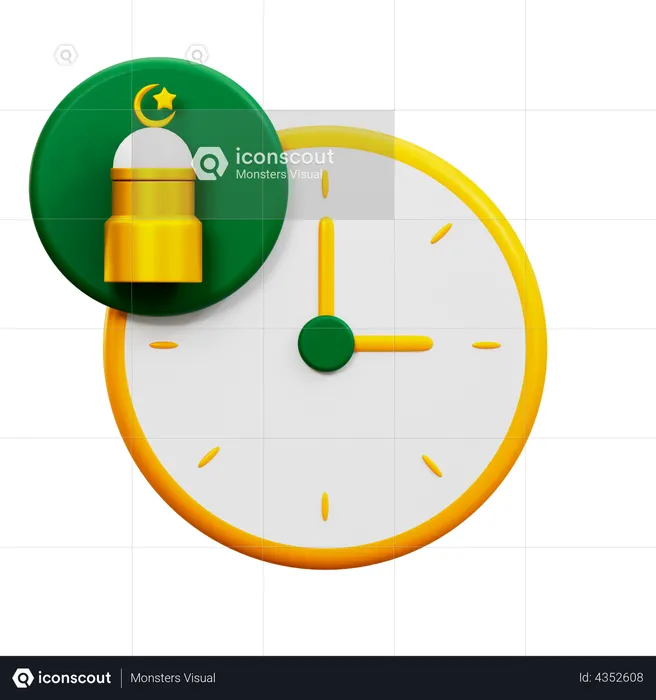 Heures de prière islamique  3D Illustration