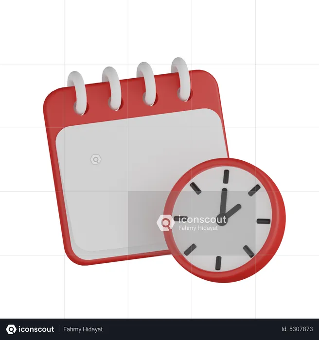 Hora do calendário  3D Icon