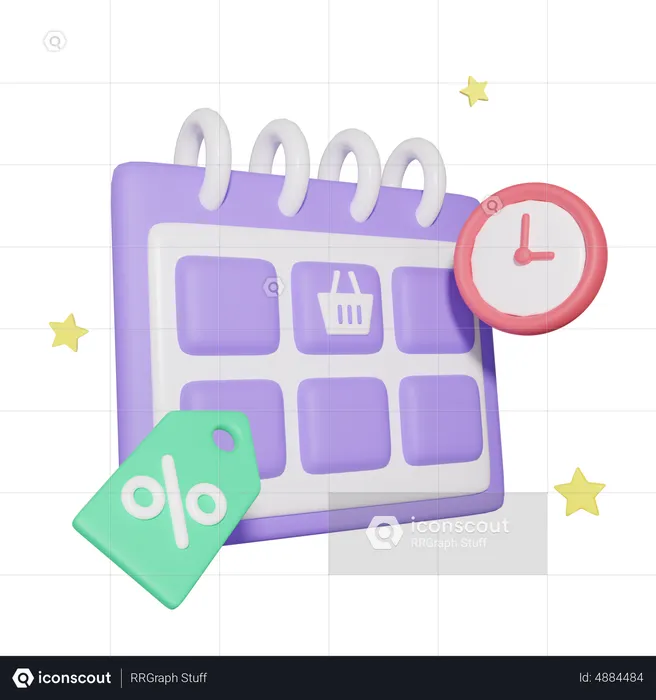 Horario de compras  3D Icon