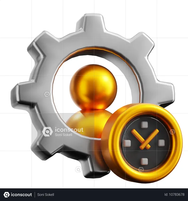 Horas de productividad  3D Icon