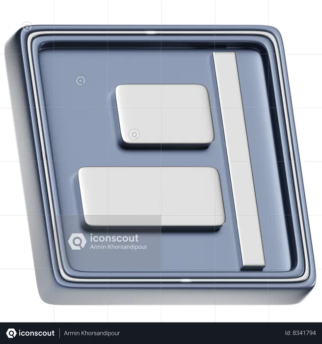 Horizontal Align Right  3D Icon