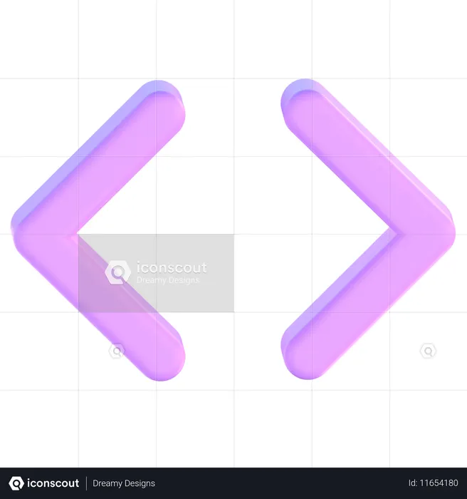 Horizontal Scroll  3D Icon