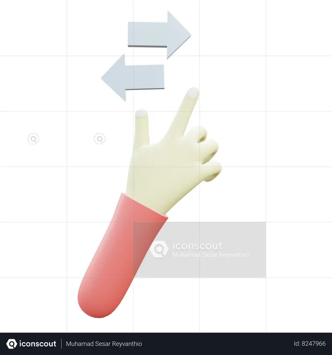 Horizontal Scroll Finger Gesture  3D Icon