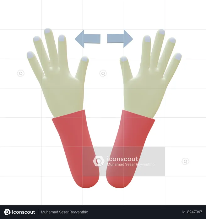 Horizontal Spread Finger Gesture  3D Icon